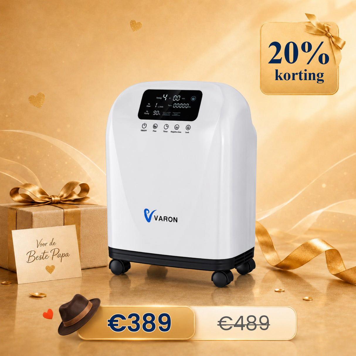 VARON VH-4 Continue-flow zuurstofconcentrator voor thuisgebruik (1-9 instellingen)