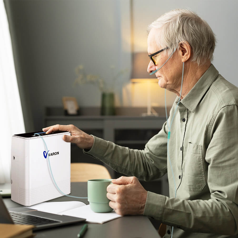 VARON VP-6 Continue Draagbare Zuurstofconcentrator | 1-6L/min Debiet, CE-goedgekeurd