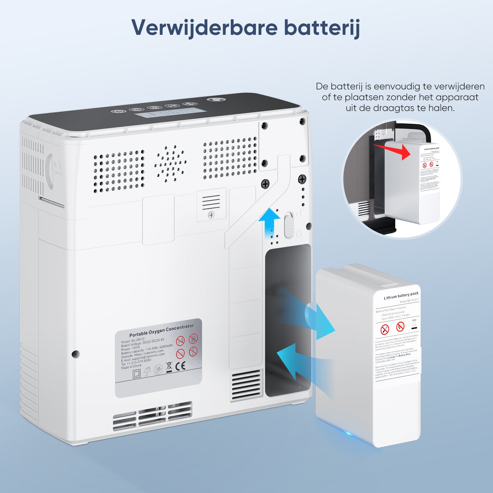 VARON VP-6 ononderbroken zuurstoftoevoer voor hogere zuurstofbehoefte dag en nacht Title: Ononderbroken Ondersteuning - Betrouwbare continue flow voor hogere zuurstofbehoefte 24/7