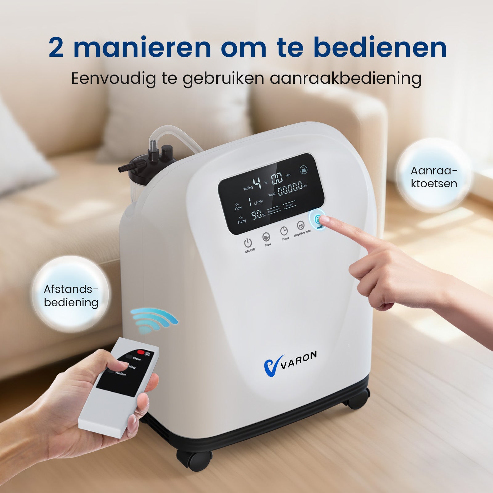 VARON VH-3 Home Oxygen Concentrator | 1-7 L/min Comfortable therapy, CE approved