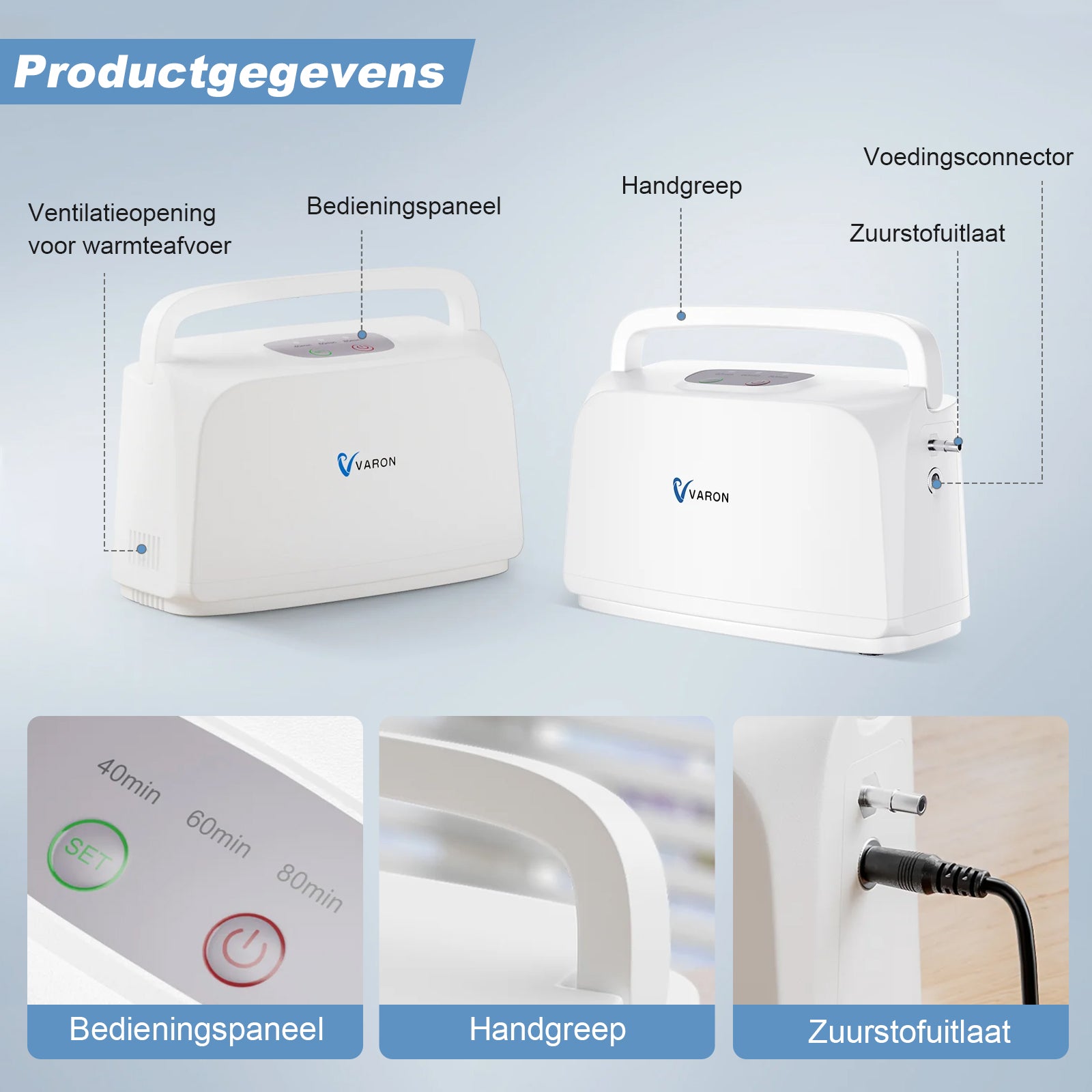 VARON VL-1 Puls Zuurstofconcentrator | Ideaal voor Mobiliteit, CE-goedgekeurd