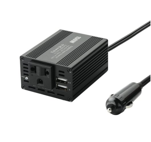 Convertisseur 150 W pour voiture avec double port USB 3,1 A, 12 V à 110 V/220 V