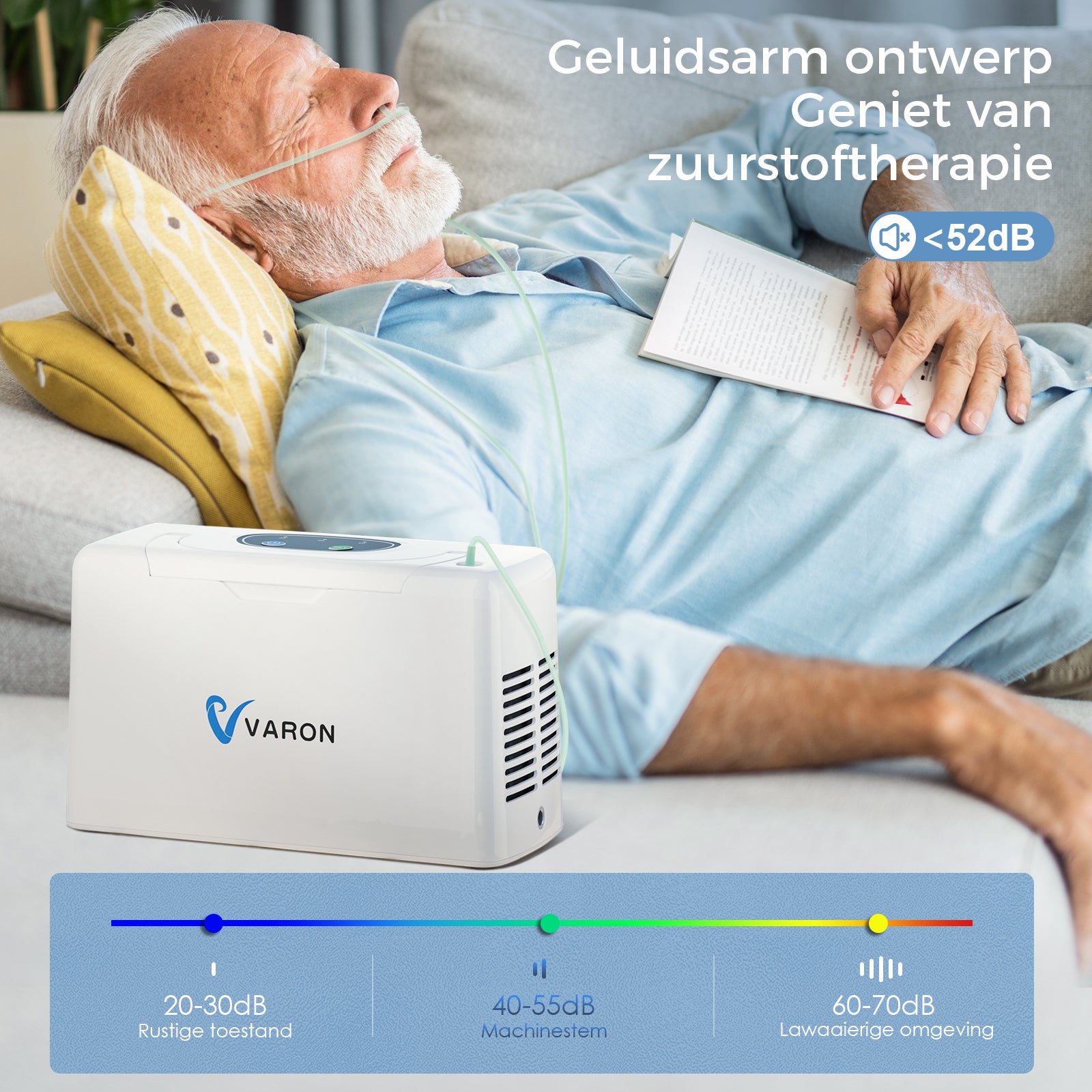 VARON VL-2 Light 3 l/min continue draagbare zuurstofconcentrator, CE-goedgekeurd