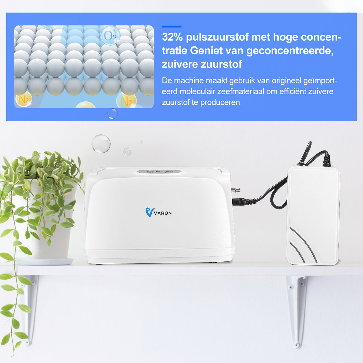 VARON VL-1 Puls Zuurstofconcentrator | Ideaal voor Mobiliteit, CE-goedgekeurd