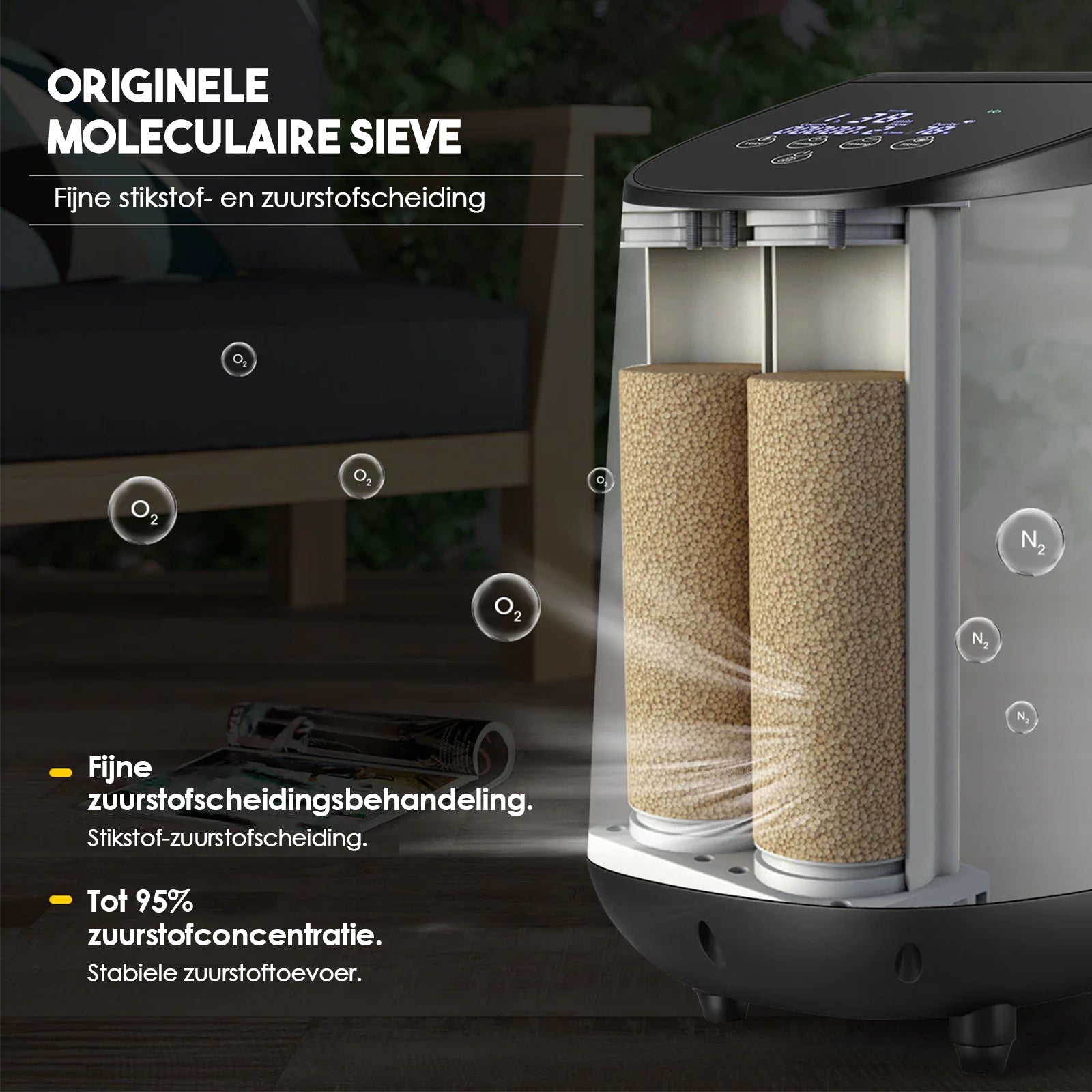 VARON VH-1 Zuurstofconcentrator voor thuisgebruik | 1-7L/min, Vital Senior Health, CE-goedgekeurd