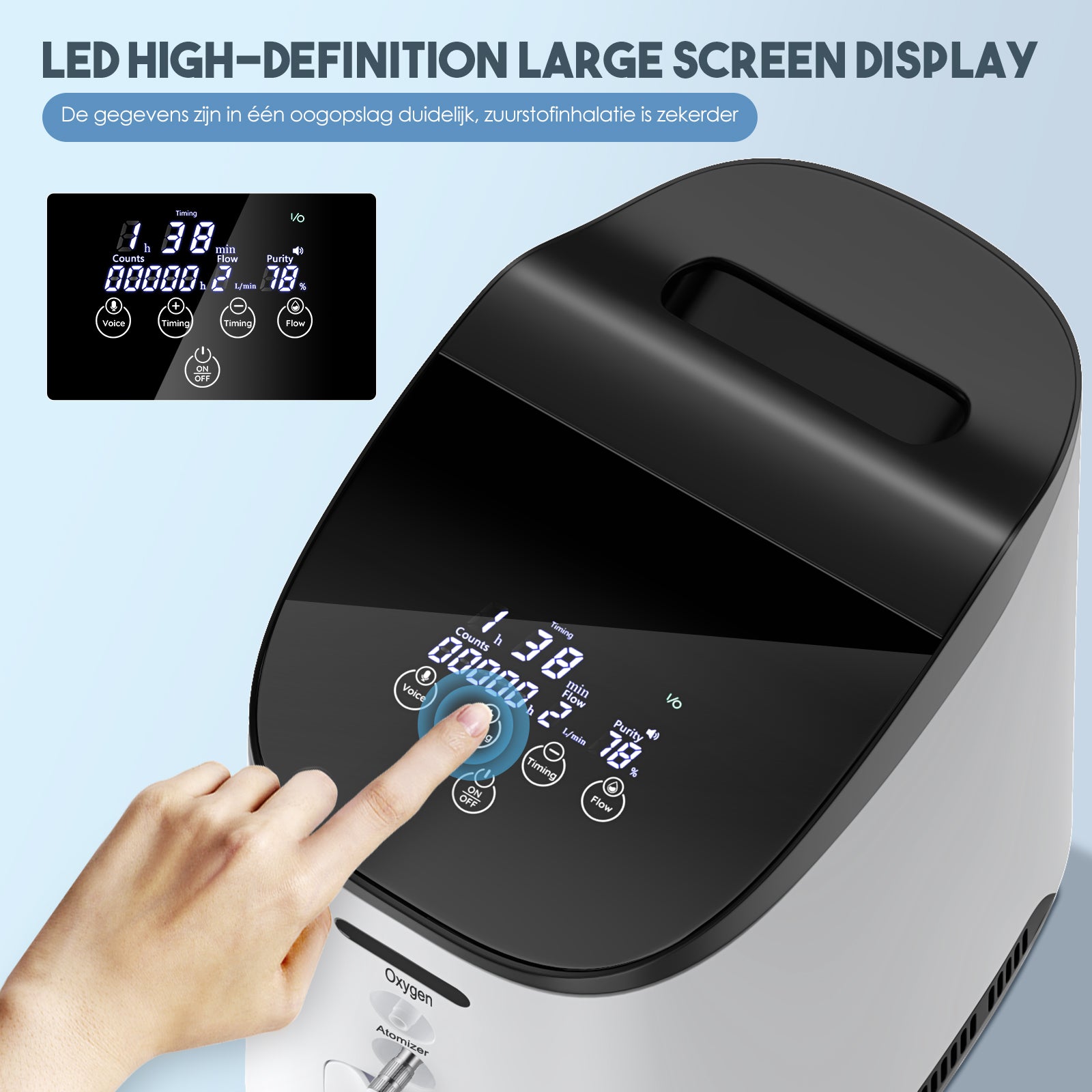 VARON VH-1 Zuurstofconcentrator voor thuisgebruik | 1-7L/min, Vital Senior Health, CE-goedgekeurd