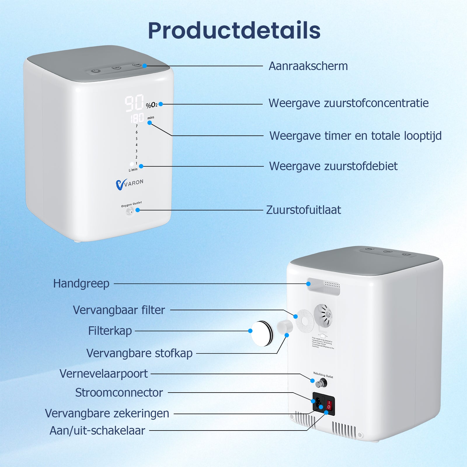 VARON VH-3 zuivere koperen olievrije compressor voor duurzaamheid Title: Zuivere Koperen Compressor - Olievrij, duurzaam en tot 72 uur continu gebruik