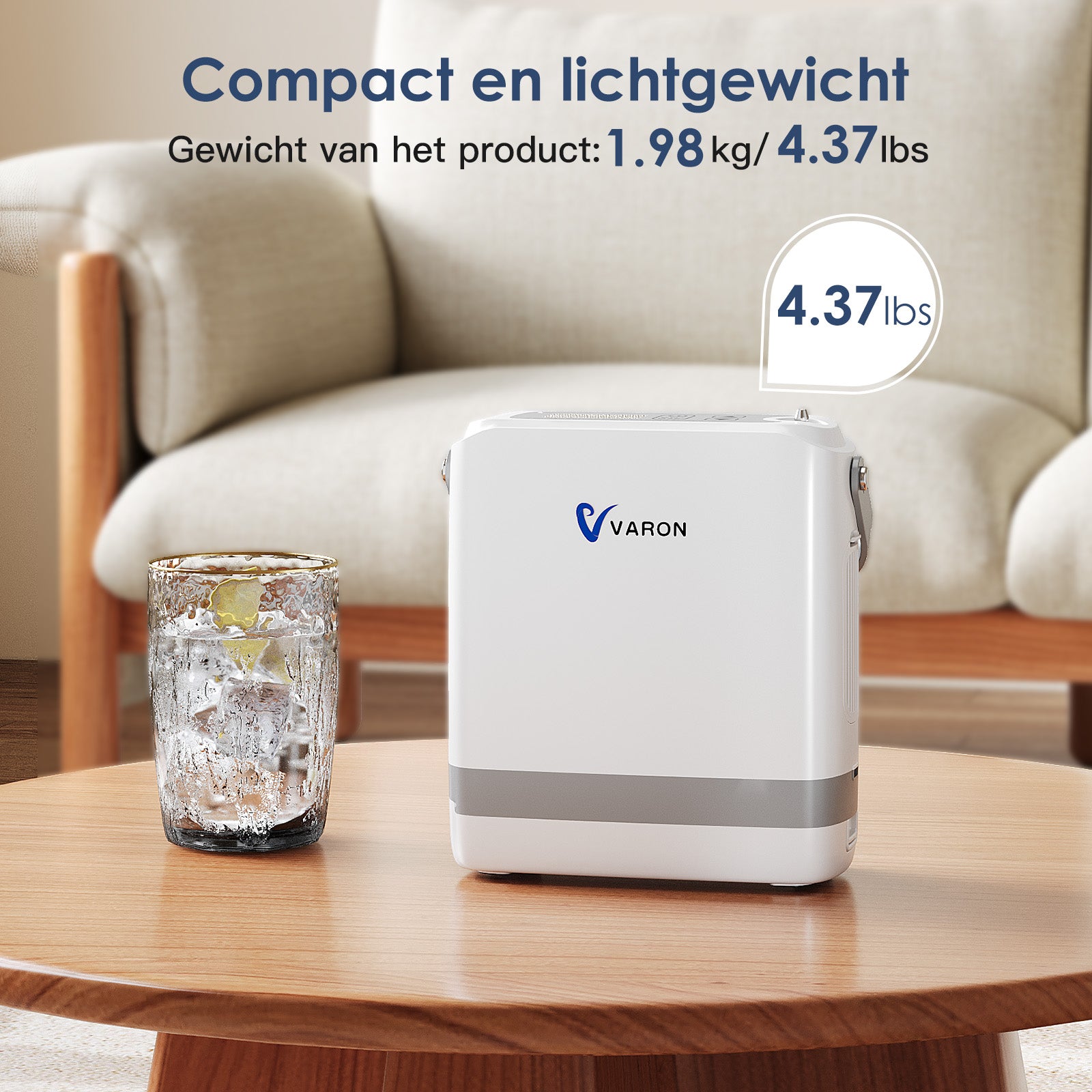 VARON VP-8G Pulse draagbare zuurstofconcentrator 24 uur in bedrijf, CE-goedgekeurd （Voorverkoop）