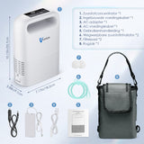 VARON VP-2 Pulse draagbare zuurstofconcentrator | 93% zuurstof, lange batterij, CE-goedgekeurd
