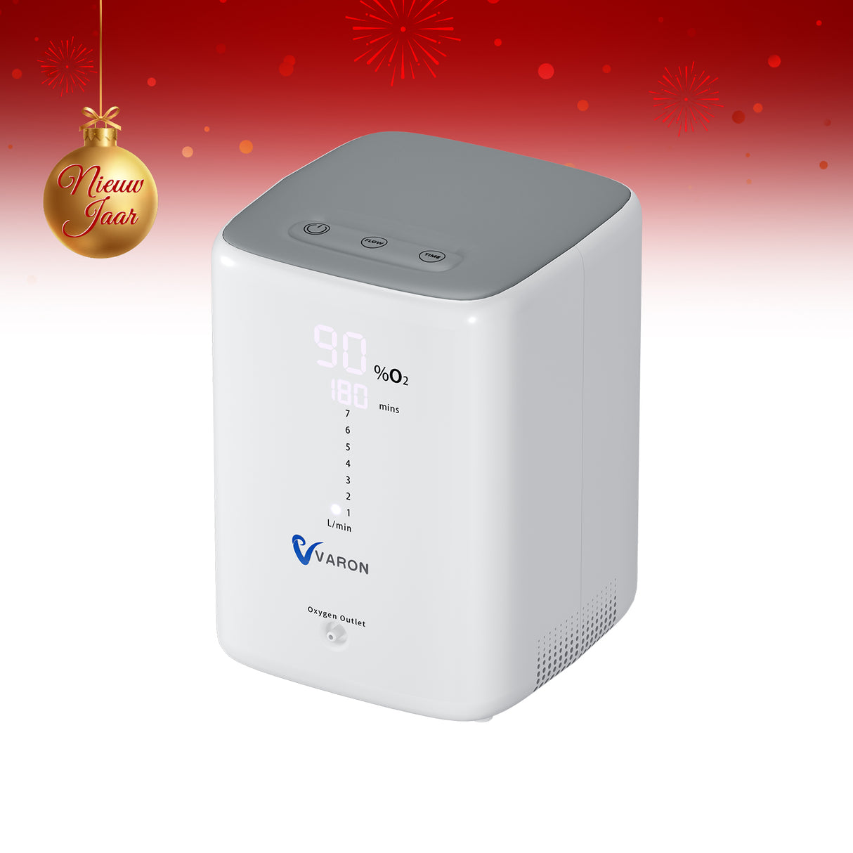 VARON VH-3 Zuurstofconcentrator voor thuisgebruik | 1-7L/min Comfortabele therapie, CE-goedgekeurd