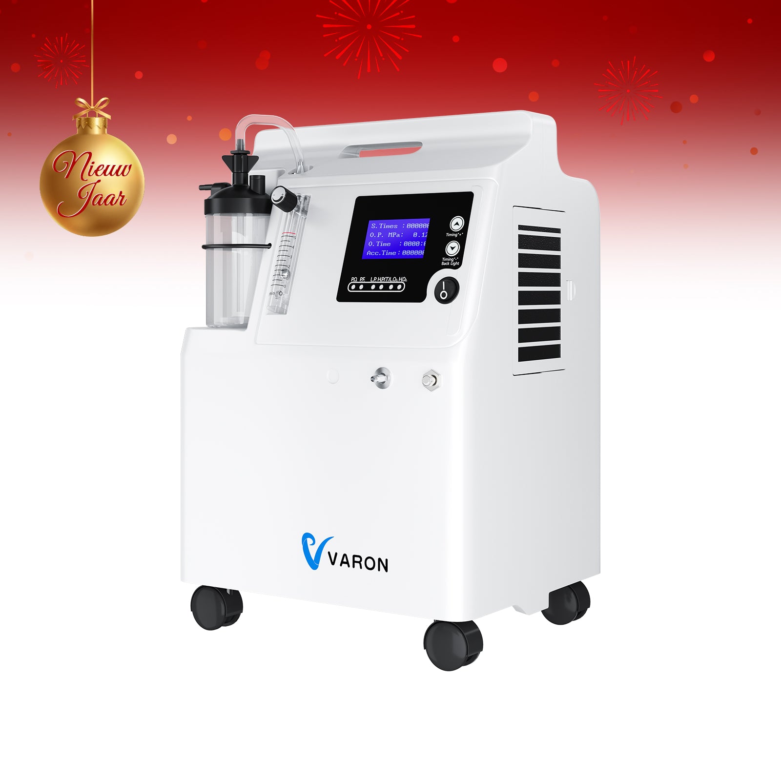 VARON Serene 5L zuurstof apparaat voor thuis met laag geluidsniveau en 72 uur werking FDA goedgekeurd