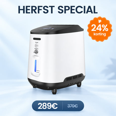 VARON VH-2 zuurstof apparaat voor thuis | 1-7L/min instelbaar, 24 uur in bedrijf, CE-goedgekeurd
