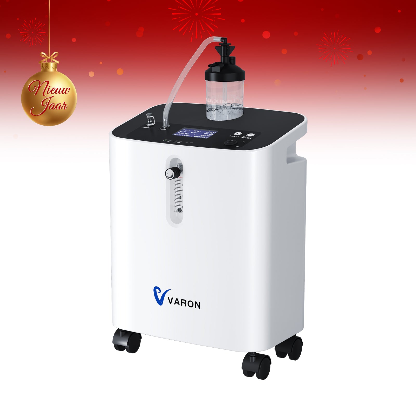 VARON VH-3 PRO zuurstof apparaat voor thuis | 1-10L/min Instelbaar, Vernevelaarfunctie, Stille Therapie, CE-goedgekeurd