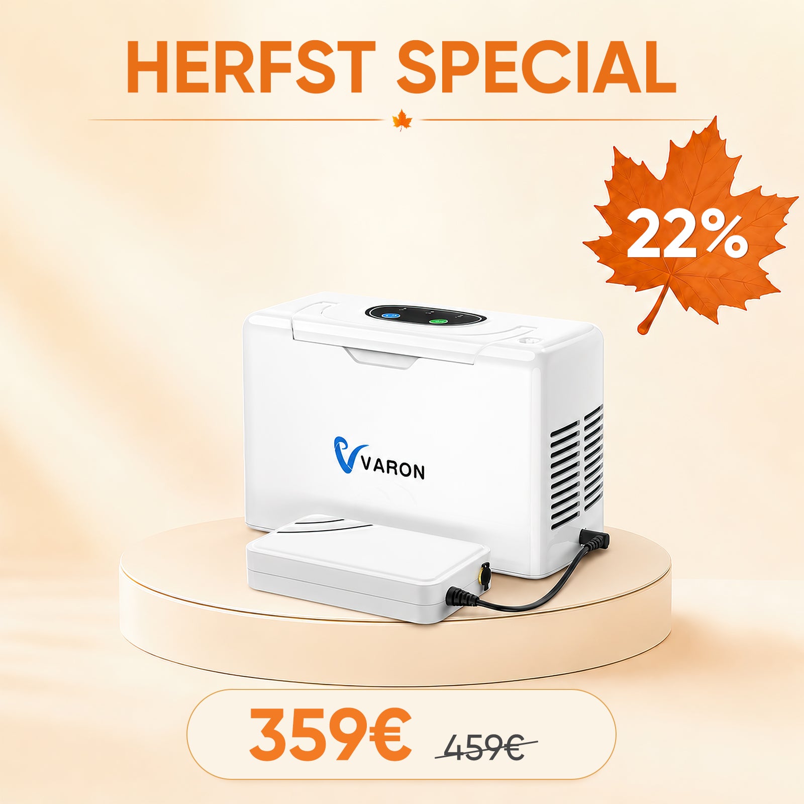 Concentrateur d'oxygène portable continu VARON VL-2 Light 3 L/min, homologué CE