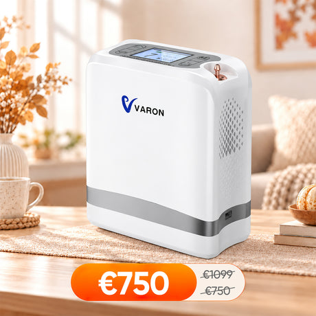 VARON VP-8 Lite Draagbare Zuurstofconcentrator | 2 kg | 1–7 Pulsstanden