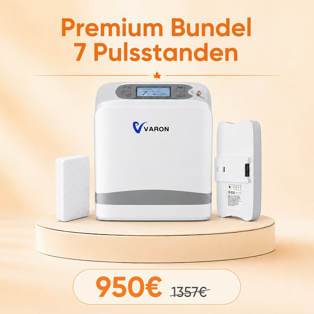 VARON VP-8 Lite Premium Reisset | 7 Pulsstanden + Reservebatterij + Filterset