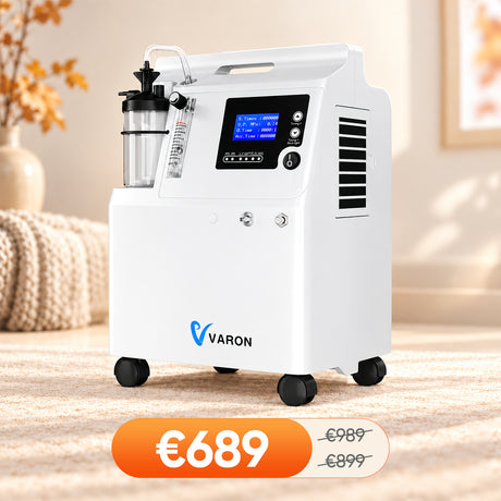 VARON Serene 5L zuurstof apparaat voor thuis met laag geluidsniveau en 72 uur werking FDA goedgekeurd